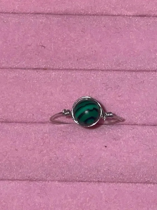 Harry Potter Slytherin handmade wire wrapped ring.