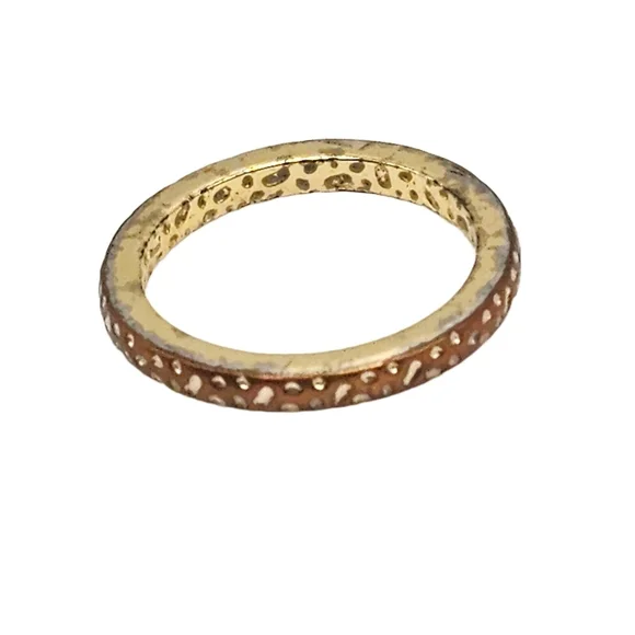 Textured Gold & Copper Tone Band Ring (Size 7.75)