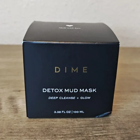 DIME Detox Mud Mask 3.38oz Black Deep Cleanse Glow Vegan Clean Skincare