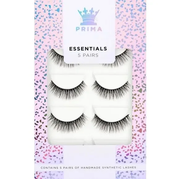 PrimaLashes Essentials 5 Pair Pack Vegan Lashes #Camilla 2 Packs 10 Lashes