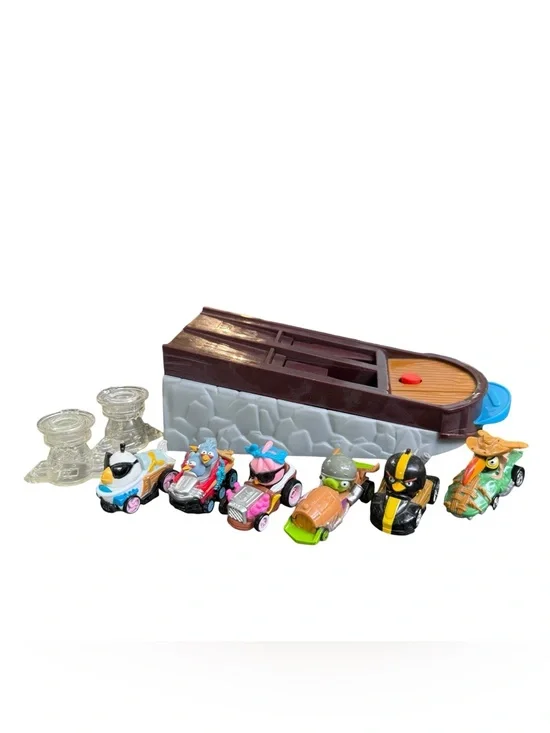 Angry Birds Go Telepods Dual Launcher 6 Race Cars Clear Stands Replacement