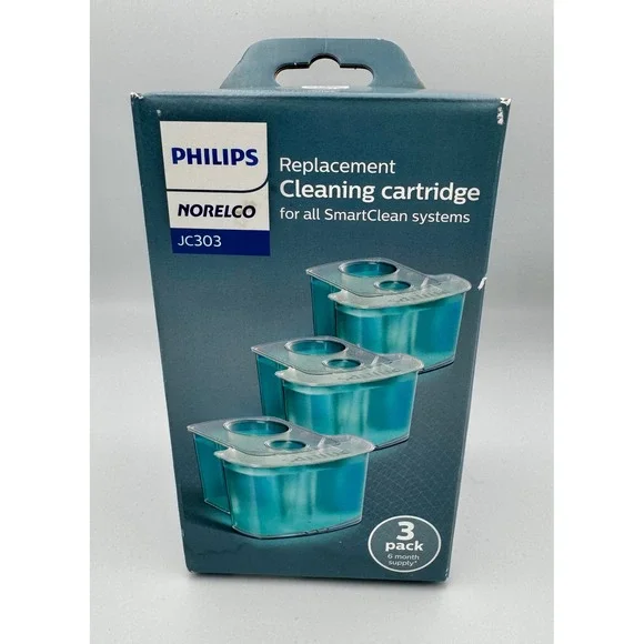 New Philips Norelco JC303 SmartClean Replacement Cleaning Cartridge 3-Pack Rare