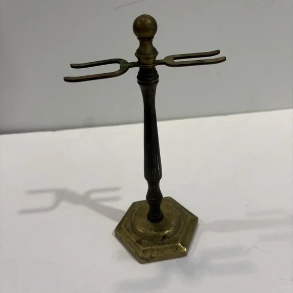 Vintage Brass Shaving Stand For Razor & Brush