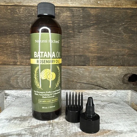 Batana Oil Rosemary Hair/Scalp Oil 8 Fl Oz Bottle + Comb Dispenser  | MSRP = $28
