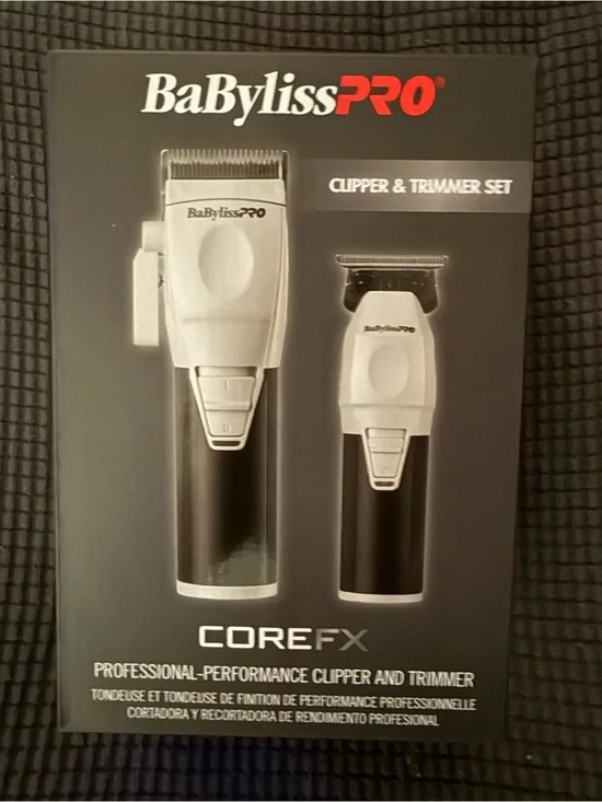 BaBylissPRO CoreFX Clipper & Trimmer Set — Black and White