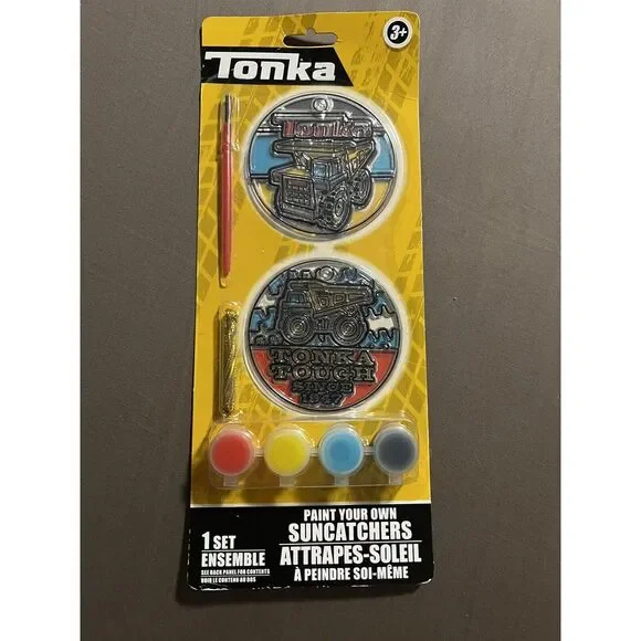 Tonka Trucks Paint & Display Your Own Suncatchers 3+ Paint Brush Incl Kid Crafts