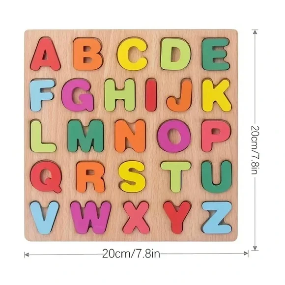 Alphabet Letters Wooden Kids Puzzle Children Wood Educational Montessori NEW