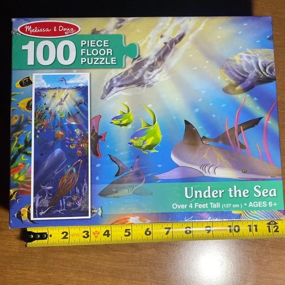 Melissa & Doug Under the Sea 100 Piece Floor Puzzle 4 Feet Tall Ages 6+ #0443