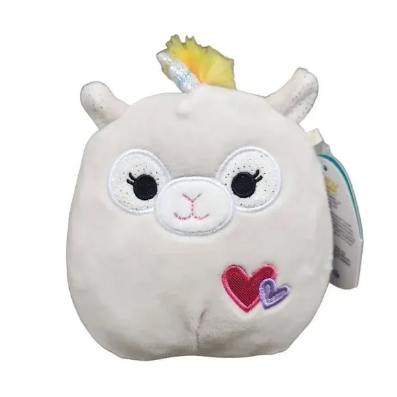 Squishmallow Kate White Unicorn with Hearts- 5 Inch
