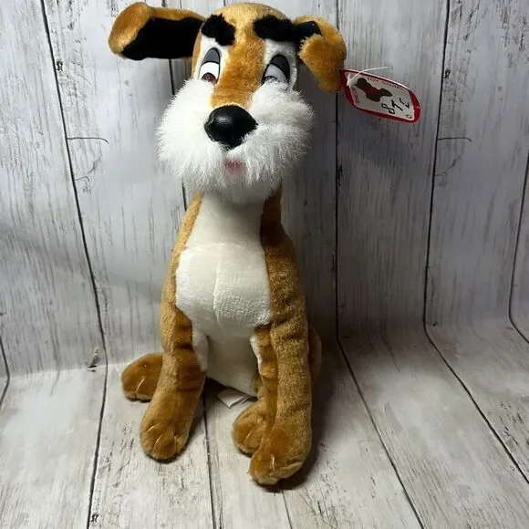 Shalom Toy Co Vintage 13-14 Inch Tramp Look Brown Dog RARE‎