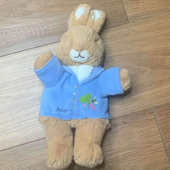 Peter Rabbit Hand Puppet Bunny Plush with Blue Jacket