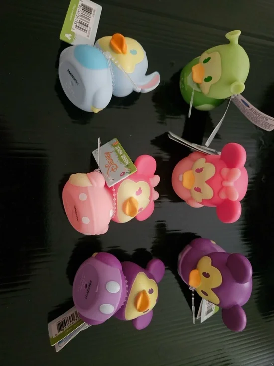 Disney Colorful Bath Duck Set - Pink, Purple, Green, Blue, Yellow