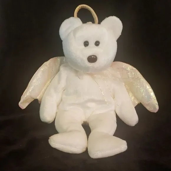 Vintage 1998 Ty Beanie Baby HALO the Angel Bear