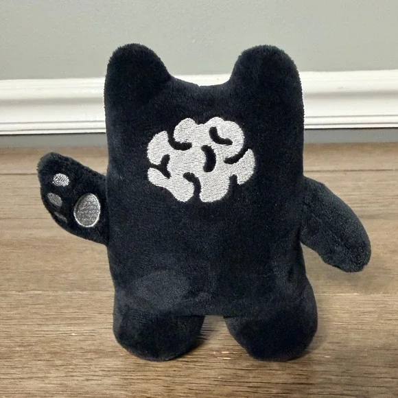 Kawaii Gothic Black Plush‎ Stuffed Animal Toy with Brain Design