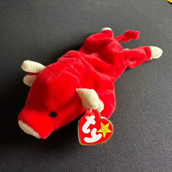 Baby Ty Snort Red Bull Stuffed Animal