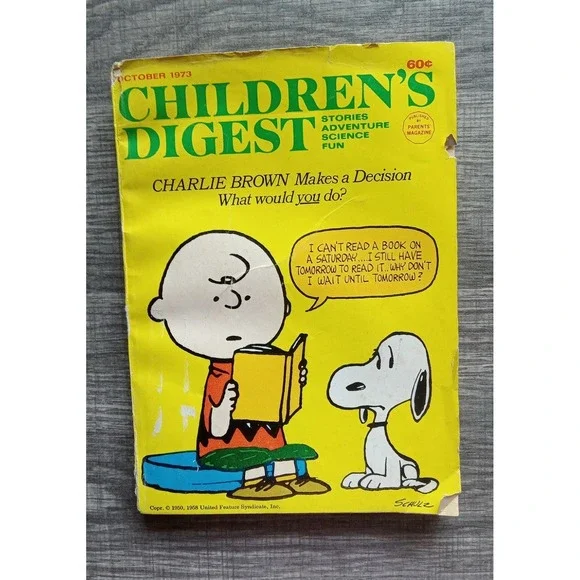 childrens digest magazine October 1973 Charlie Brown‎ RARE