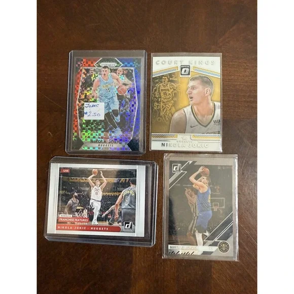 Nikola Jokic‎ Card Lot Prizm Insert Optic Court Kings Clearly Donruss – 4 Cards