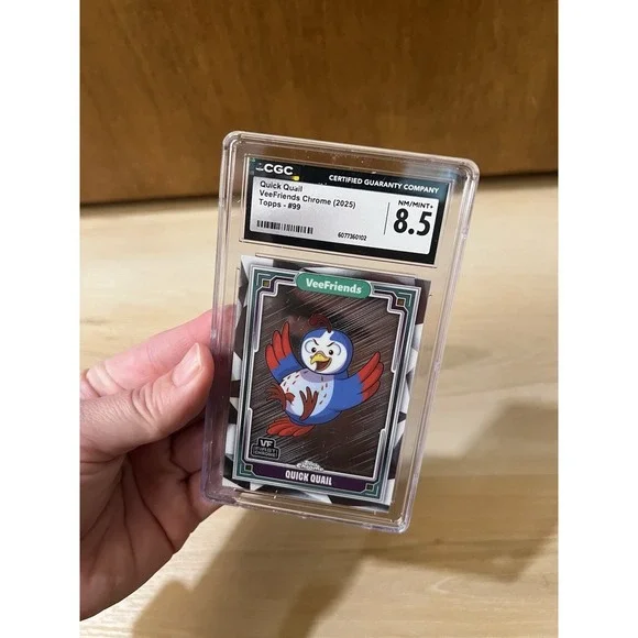 2025 Topps Chrome VeeFriends‎ Quick Quail Refractor CGC 8.5 Graded Slab