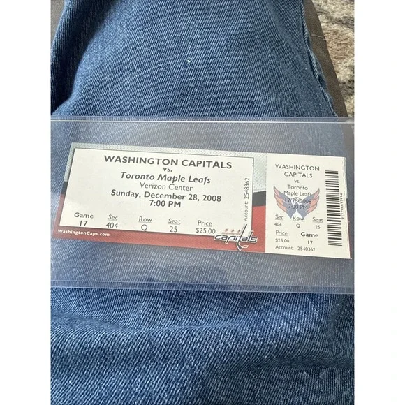 2008‎ ALEX OVECHKIN GOAL #188 FULL TICKET CAPITALS vs MAPLE LEAFS 12/28