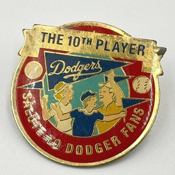 VTG 1992 LA Dodgers Stadium 30th Anniversary Pin Unocal 76‎ 10th Player Enamel
