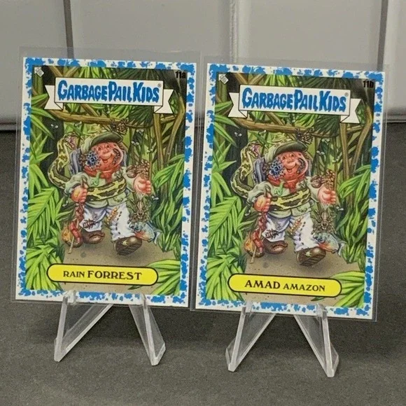 Garbage Pail Kids Go On Vacation 11a & 11b Blue Parallel‎ Pair