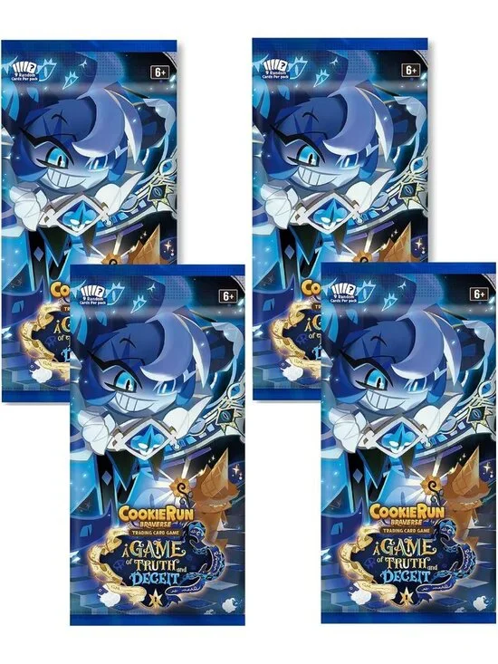 4 Booster Pack Bundle - CookieRun TCG Strategy Game, Truth & Deceit Battle Decks