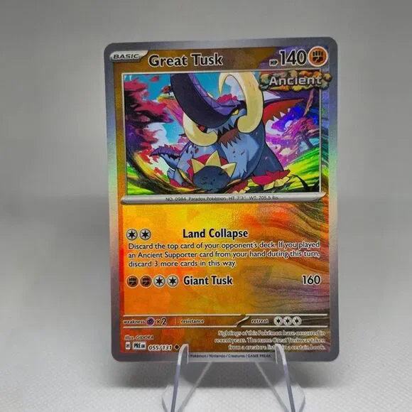 Great Tusk (Poke Ball) #55 PRE Prismatic Evolutions holo Pokemon