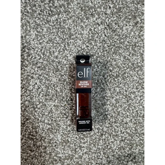elf Glow Reviver Lip Oil Hot As Fudge Brown Sheer Glossy Finish NIB