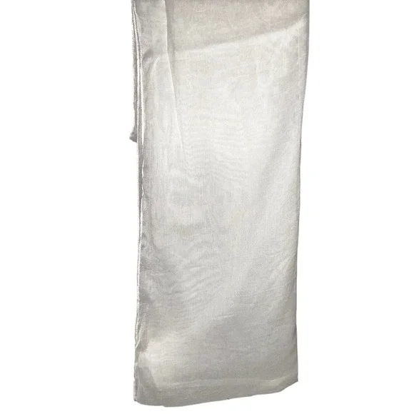 J.Jill White Scarf 100% Cotton Lightweight Rectangular Wrap 20 x 66