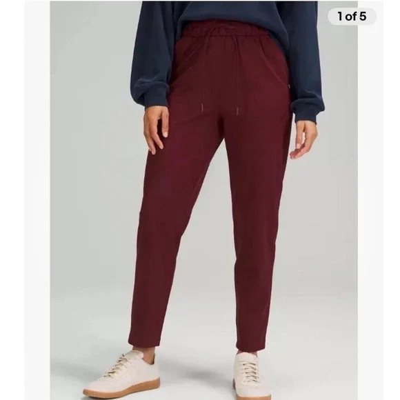 Lululemon Adapted State Joggers Womens 14 Red Merlot High Rise Running Pants