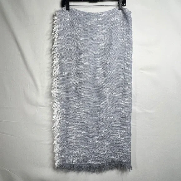 Cotton On Gray Woven Fringe Scarf Unisex Soft Minimalism Wrap Shawl Boho 61x67