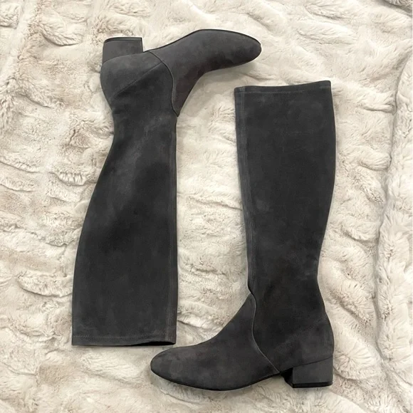 New ~ Stuart Weitzman - Stretch-suede Sock Woman’s/ Kids Boots Gray Size 4.5