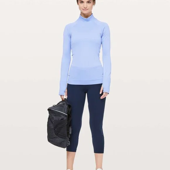Lululemon Rest Less Mock Neck Hydrangea Blue