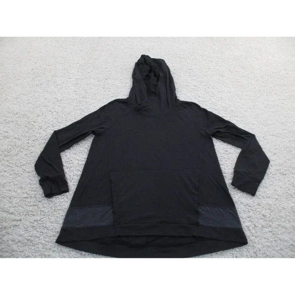 Lululemon Hoodie Womens 4 Black Lightweight Pullover Pocket Gym Run Performance