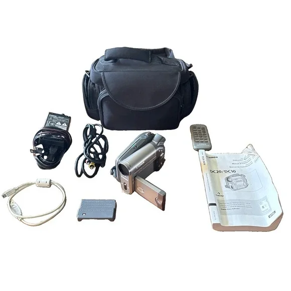 Canon DC10 Handheld DVD-RW Camcorder Silver Tested Full Working Set New DVD