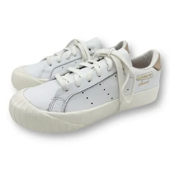 Adidas Women's Everyn White‎ Leather Perforated Platform Sneakers White 6M