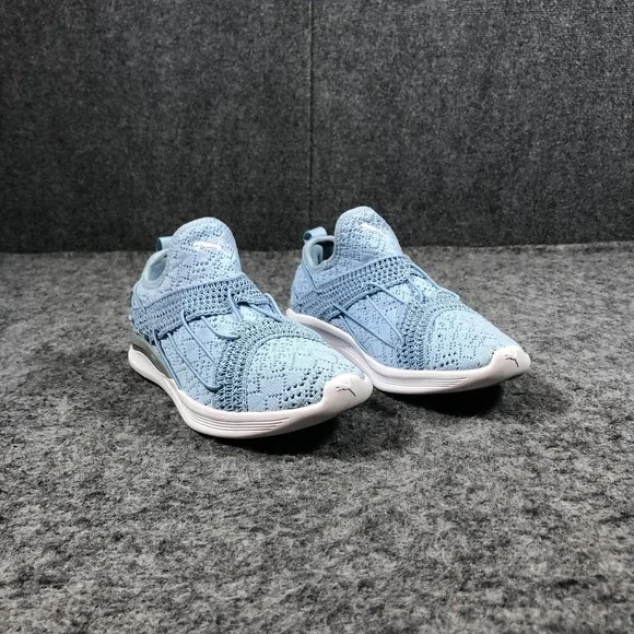 Puma Ignite Running Shoes Womens 8 Blue Knit‎ Lightweight Sneakers 191598-03