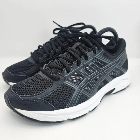 ASICS Gel Contend 4 Black White Running Shoes T765N Womens 7.5 Sneaker