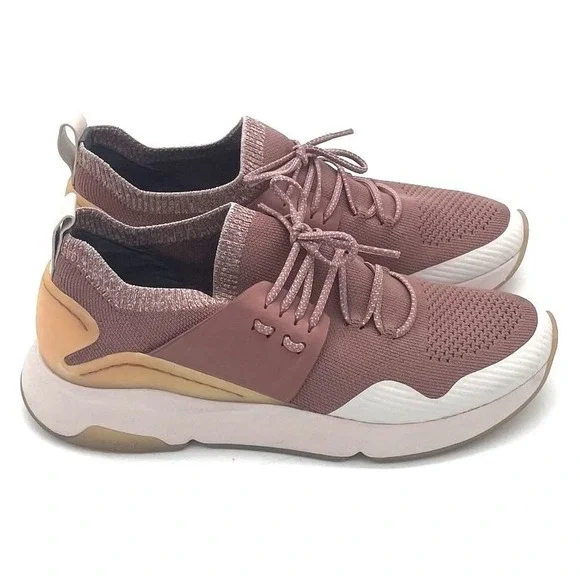 Cole Haan Zerogrand Motion Mauve Pink Leather and Knit Athletic Shoe Women 8.5