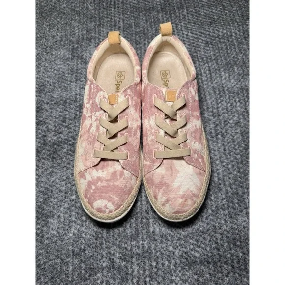 Spenco Women's 11 D WIDE Tie Dye Blush Orthotic Lace Slip-On‎ Sneaker Malibu 21