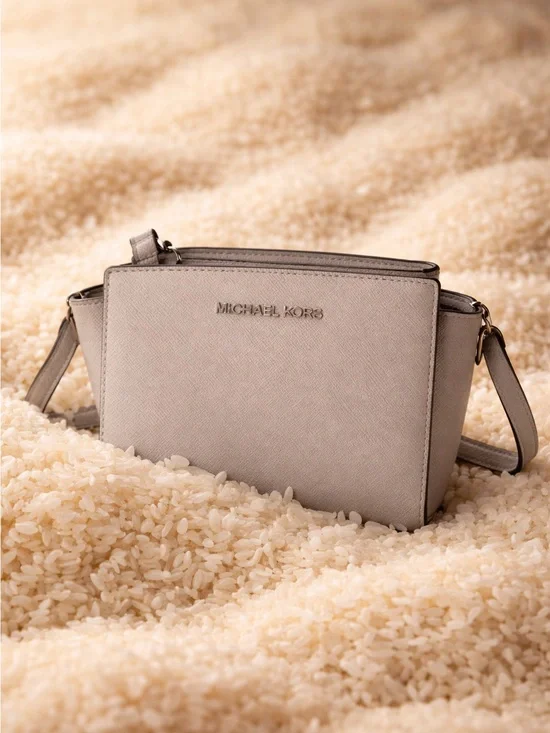 Michael Kors Light Gray Saffiano Crossbody Bag