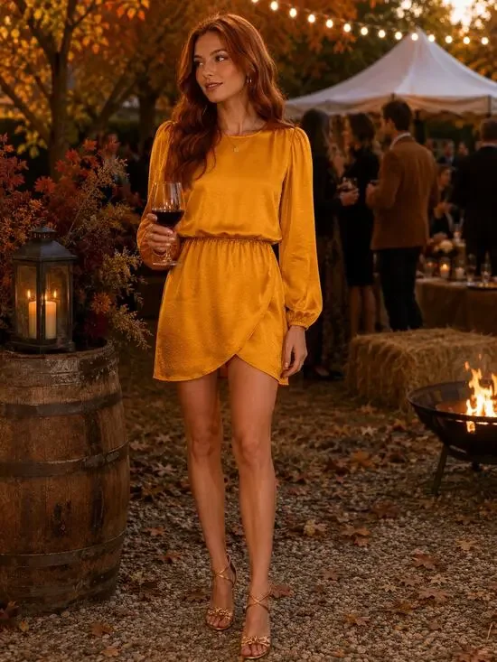 Michael Kors | Long Sleeve Flounce Dress
