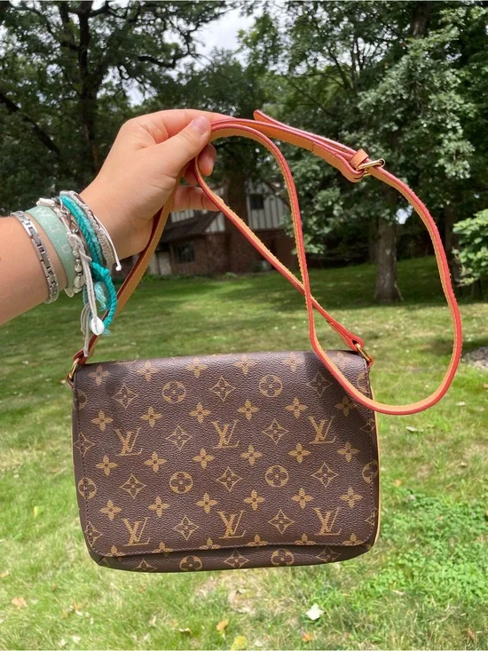 Louis Vuitton Monogram Crossbody with Pink Trim and Strap