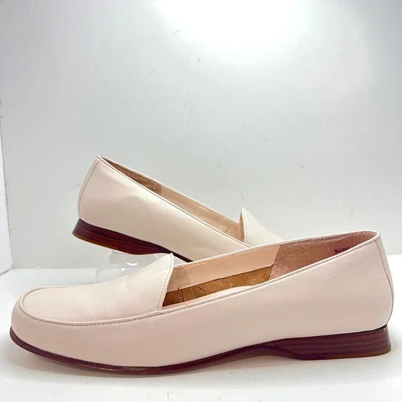 Bass Kazia Women Blush Pink Leather Loafers Size 9M Made in‎ Brazil Low Heel