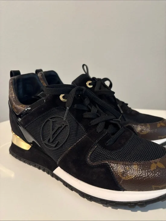 Louis Vuitton Black & Gold Monogram Trail Runner Sneakers