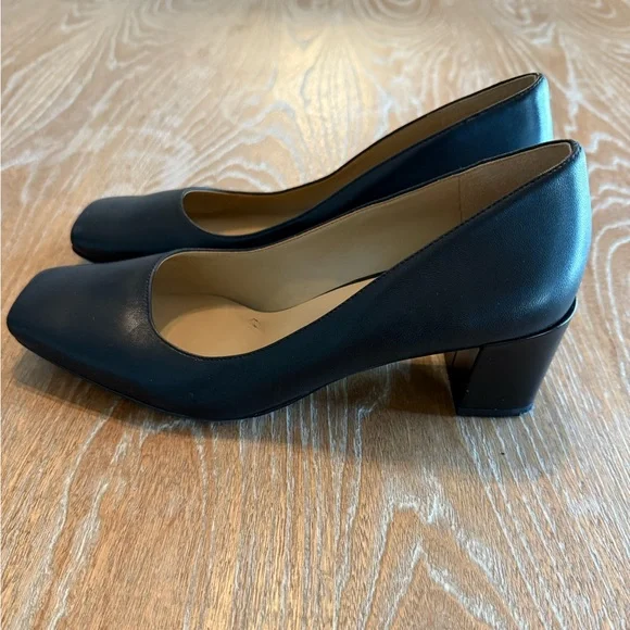NATURALIZER “Karina” Black Leather Square Toe Block Heel‎ Pumps Women’s Size 7.5