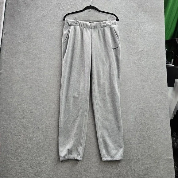 Nike Women Activewear Pants M Gray Embroidered Jogger Ankle Zip Logo‎ 29