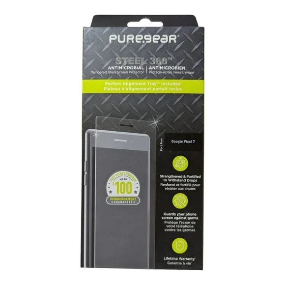 F3.‎ PureGear Steel 360 Tempered Glass Screen Protector For Google Pixel 7