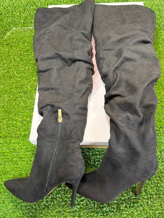 Jessica Simpson Louxie Black Slouch Over The Knee OTK Boots Size 6.5 M Boxed