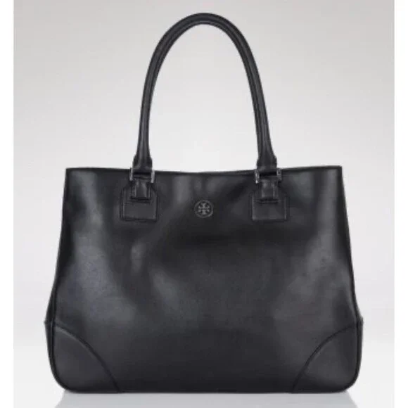 Tory Burch East West Robinson Tote Bag Black Saffiano Leather